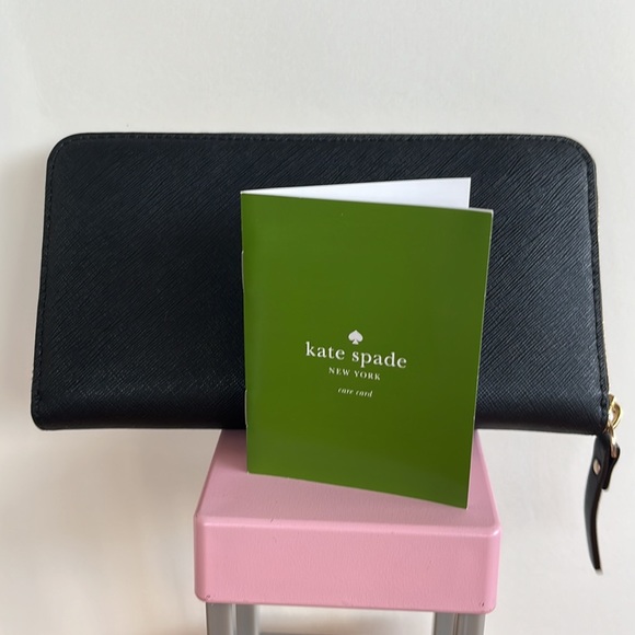 NWOT Kate Spade Black Leather Zip around Wallet, as pictured - Picture 9 of 9